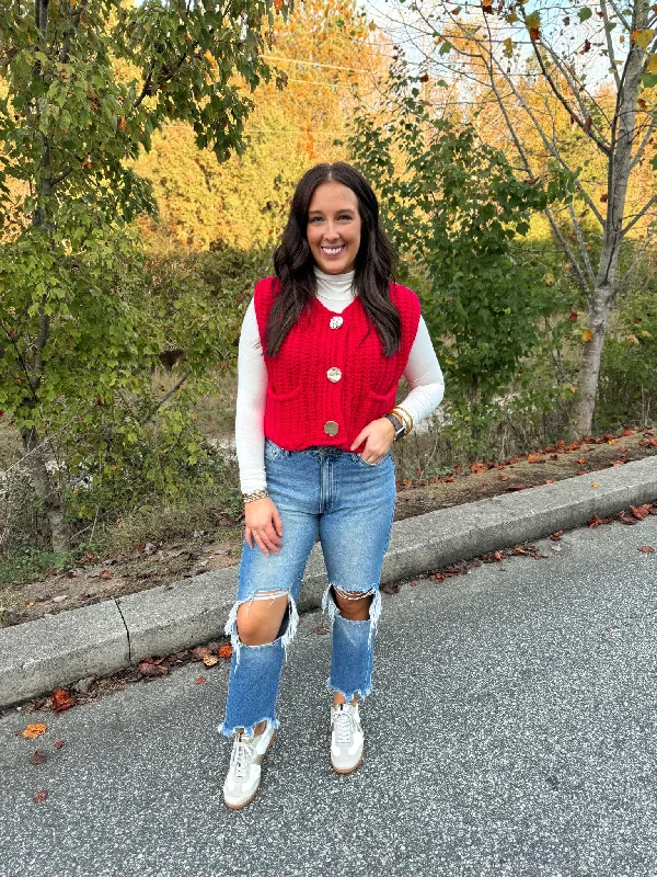 Chunky Red Sweater Vest