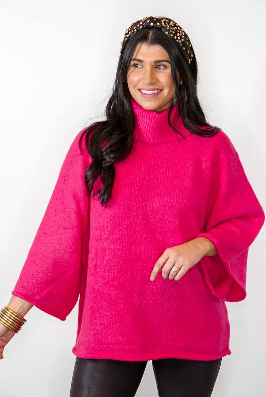 Fire Away Hot Pink Turtleneck Sweater