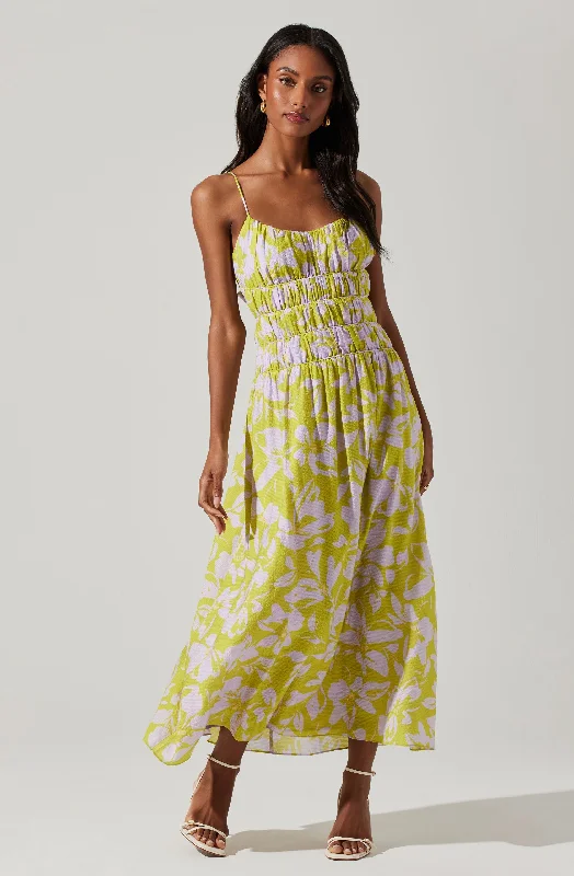 Andrina Floral Smocked Midi Dress