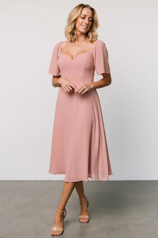 Colette Sweetheart Midi Dress | Blush