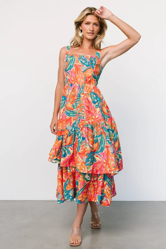 Kitts Tiered Dress | Tropical Print