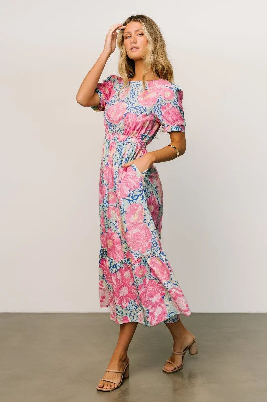 Myers Dress | Blue + Pink Floral