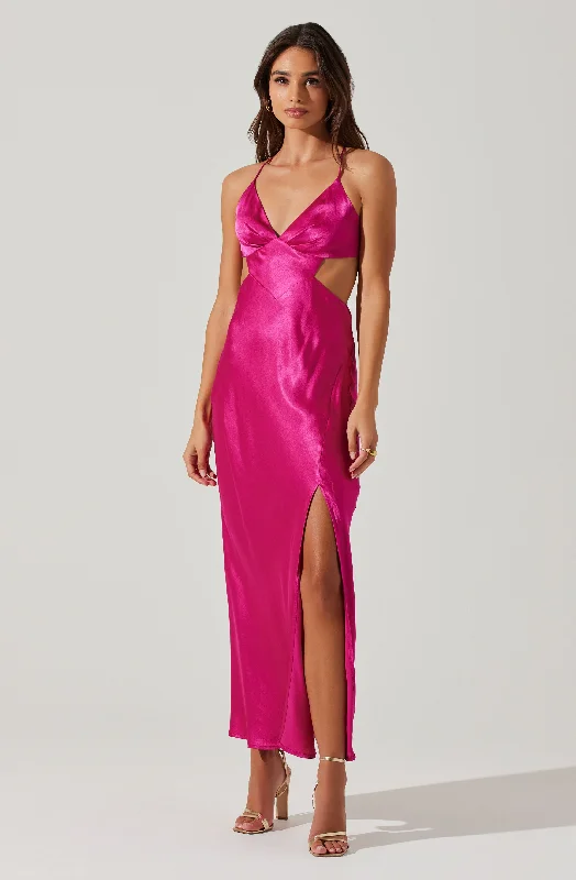 Norelle Satin Midi Dress