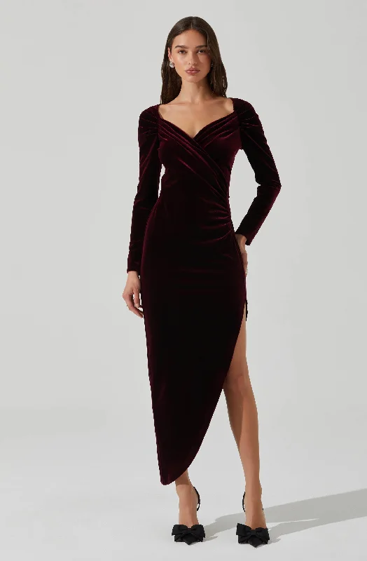 Sirica Velvet Off Shoulder Dress