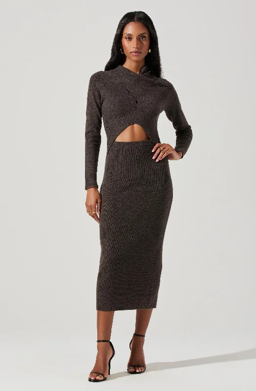 Spencer Cutout Midi Sweater Dress