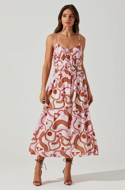 Suzy Abstract Print Midi Dress