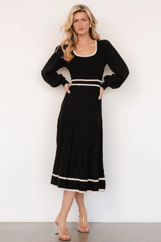 Winslet Knit Dress | Black + Cream