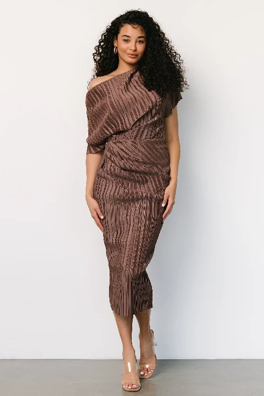 Winslow Pleated Midi Dress | Mink