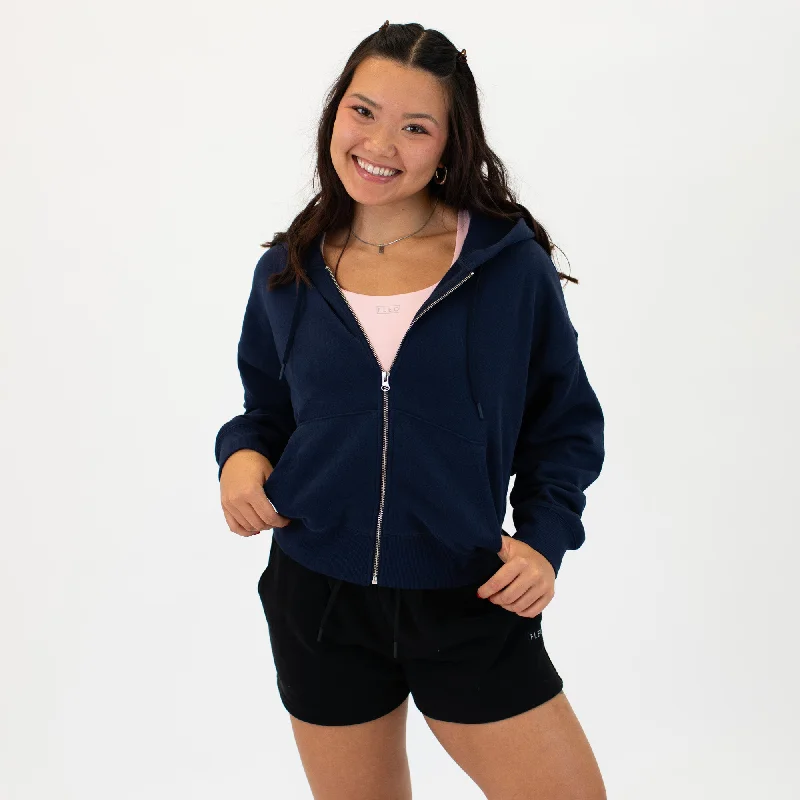 Essence Crop Zip Up Hoodie