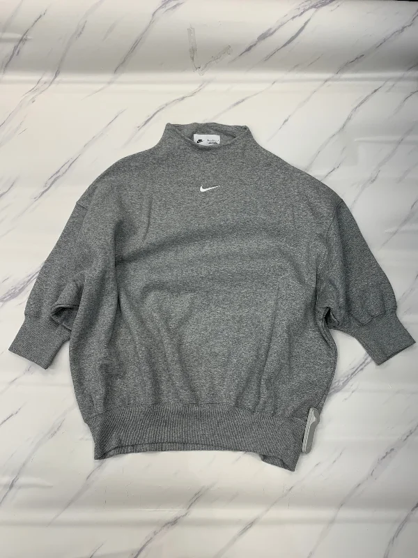 Athletic Sweatshirt Crewneck By Nike Apparel In Grey, Size: M