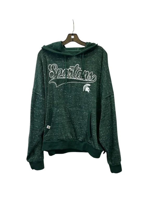 Athletic Sweatshirt Hoodie By Colosseum In Green & White, Size: Xxl