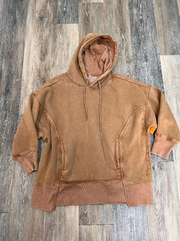 Athletic Sweatshirt Hoodie By Free People In Tan, Size: Xs