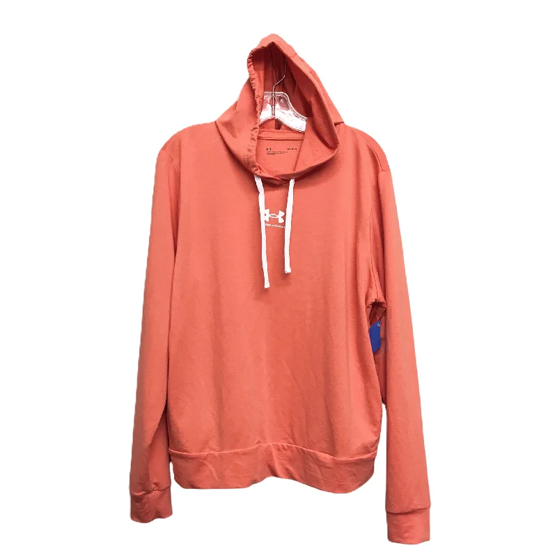 Athletic Sweatshirt Hoodie By Under Armour In Orange, Size: L