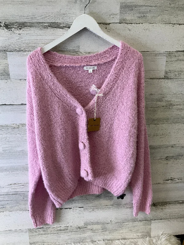 Cardigan By Blu Pepper In Pink, Size: L