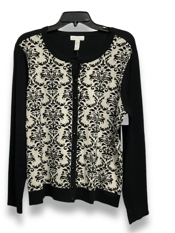 Cardigan By Charter Club In Black & Silver, Size: Xl