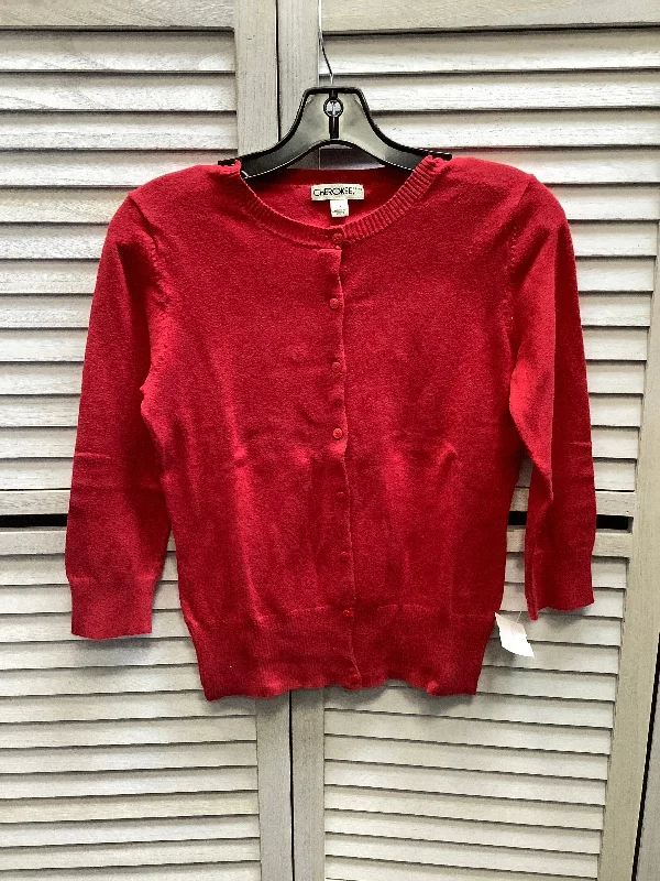 Cardigan By Cherokee In Red, Size: S