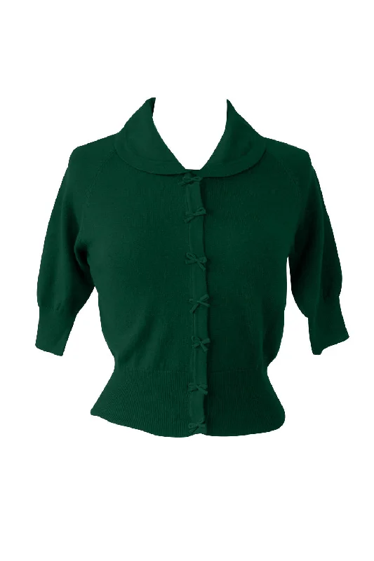 Suzy Cropped Green Cardigan