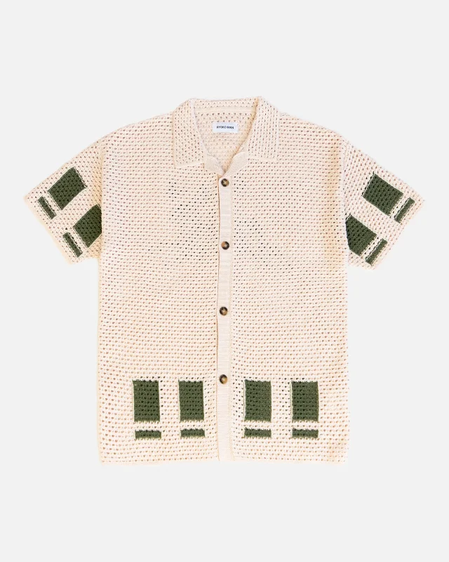 CROCHET BUTTON UP - GREEN