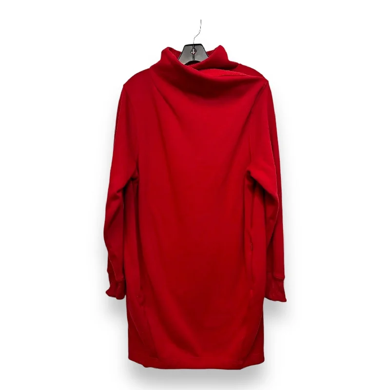 Long tunic Sweatshirt Collar By Athleta In Red, Size: L