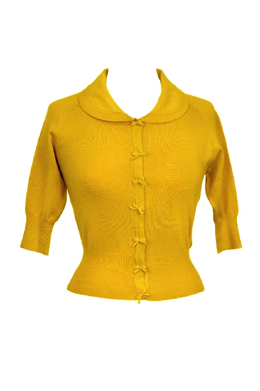 Suzy Cropped Yellow Cardigan