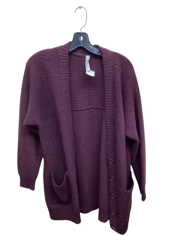 Sweater Cardigan By Athleta In Purple, Size: S