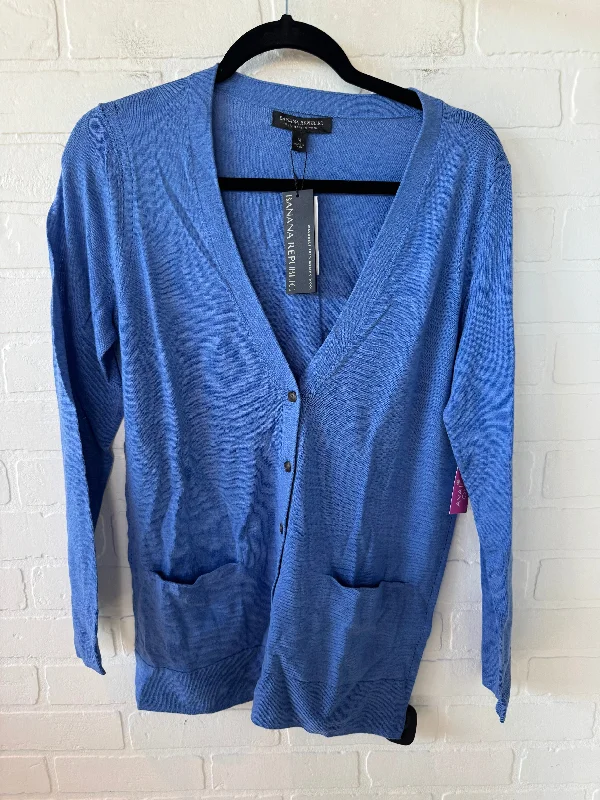 Sweater Cardigan By Banana Republic In Blue, Size: M