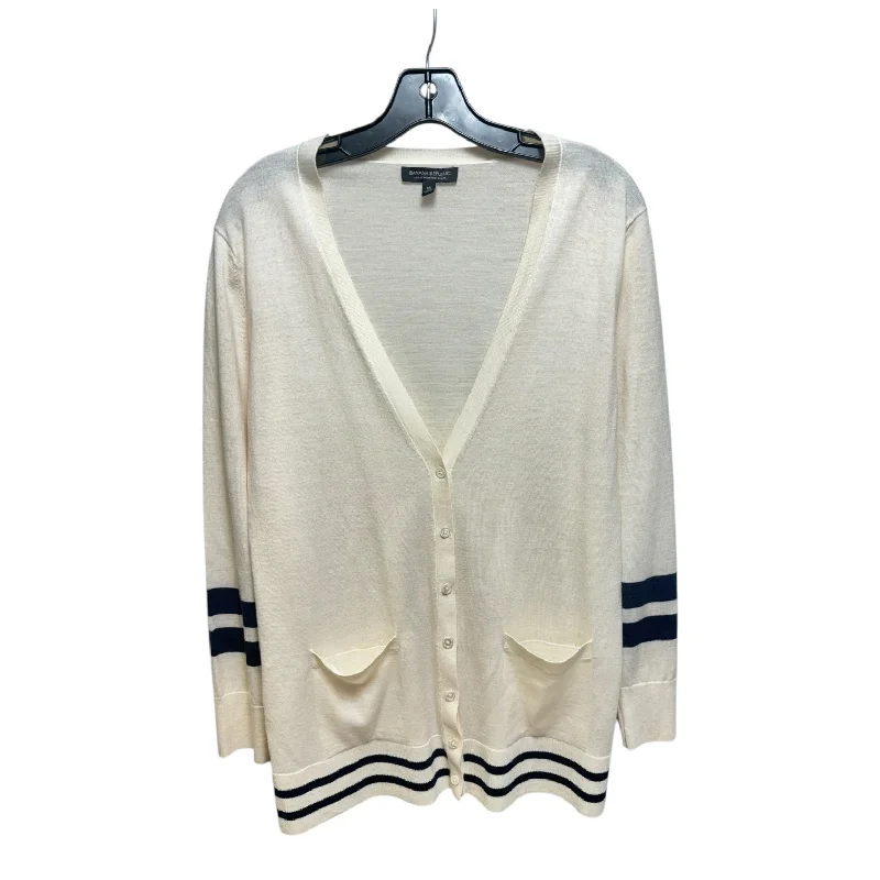 Sweater Cardigan By Banana Republic In Cream, Size: M