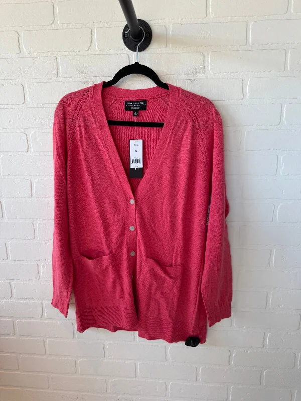 Sweater Cardigan By Banana Republic In Orange, Size: M