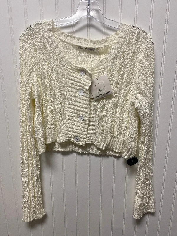 Sweater Cardigan By Clothes Mentor In Cream, Size: S