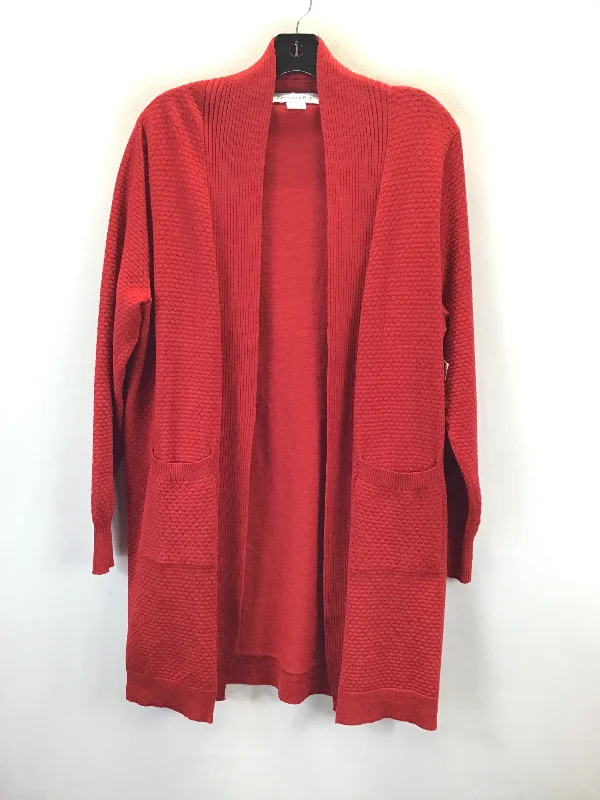 Sweater Cardigan By Clothes Mentor In Red, Size: M