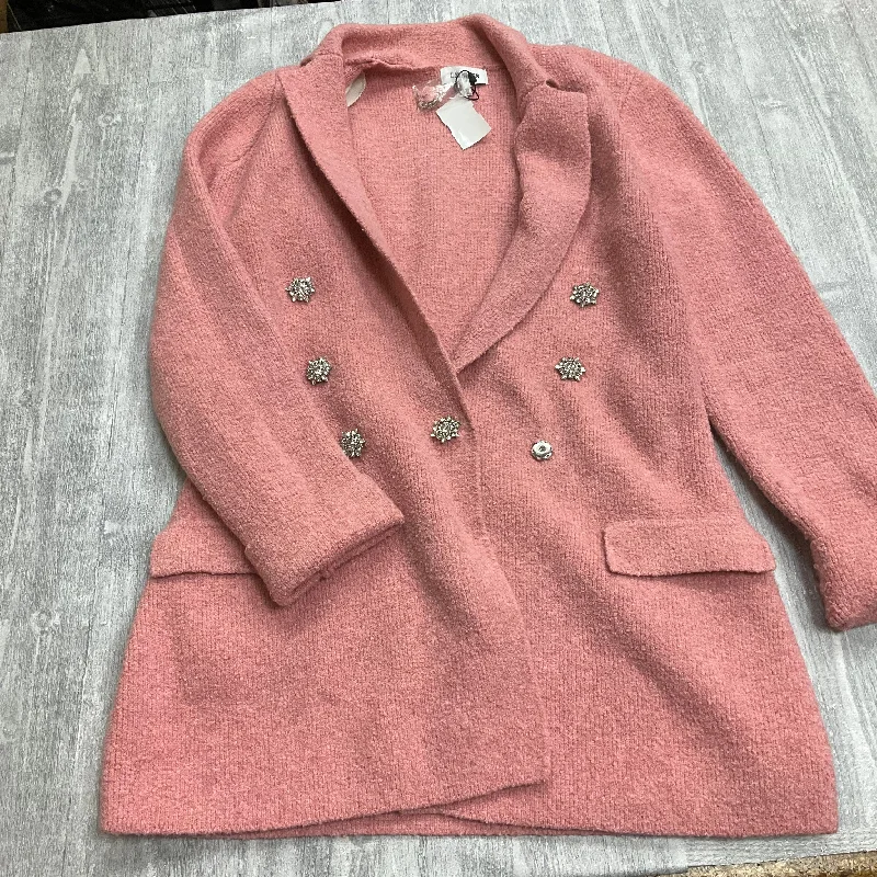 Sweater Cardigan By Express In Pink, Size: M