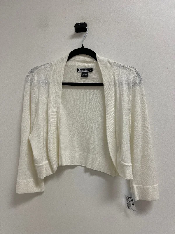 Sweater Cardigan By Jessica Howard In White, Size: M