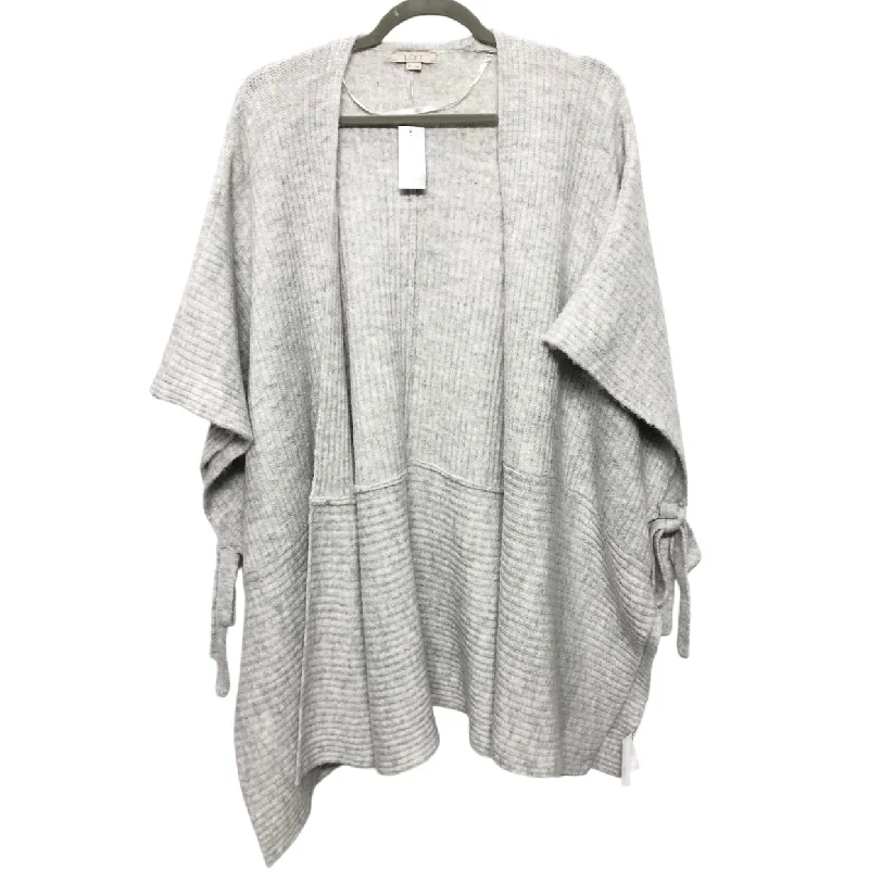 Sweater Cardigan By Loft In Grey, Size: L