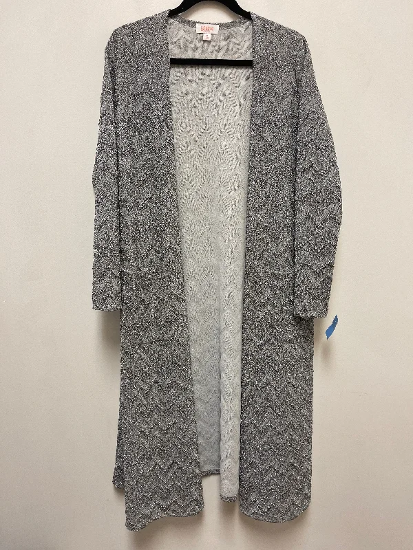 Sweater Cardigan By Lularoe In Silver, Size: M