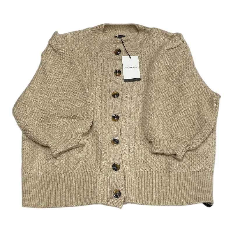 Sweater Cardigan By Who What Wear In Tan, Size: 3x