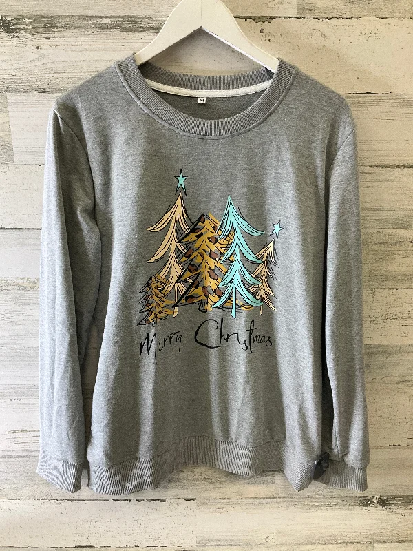 Sweatshirt Collar By Cmc In Grey, Size: M