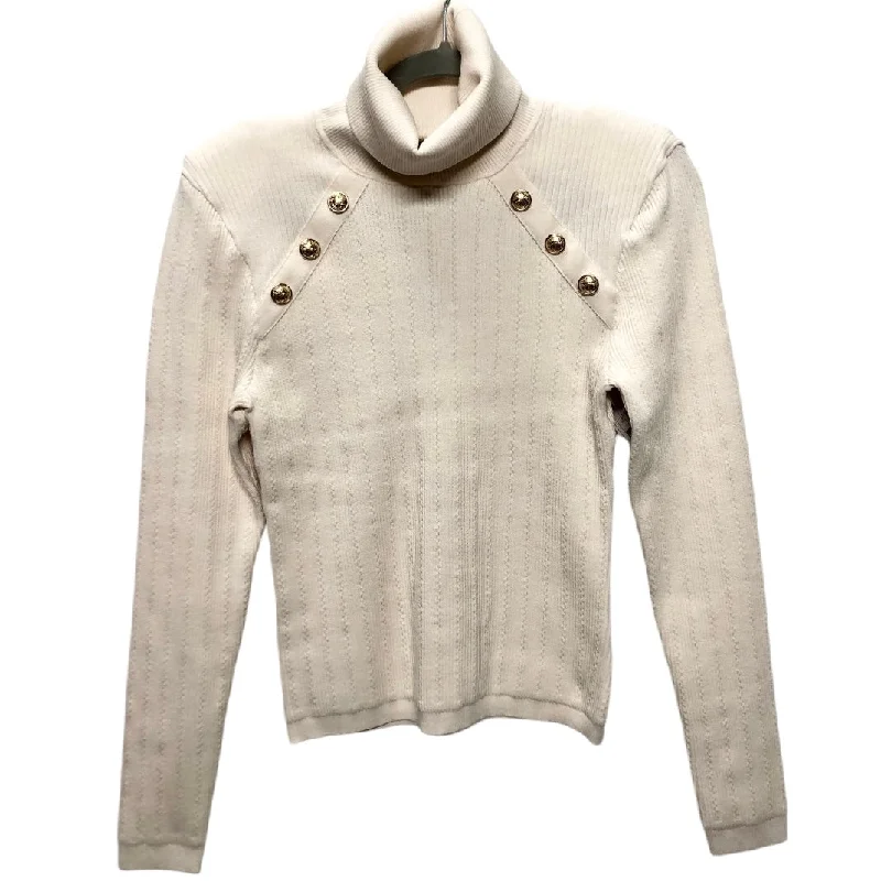 Sweatshirt Collar By Express In Cream, Size: M