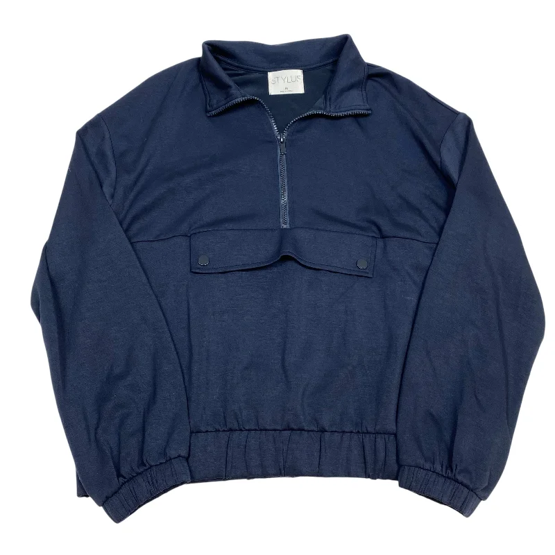 Sweatshirt Collar By Stylus In Navy, Size: M