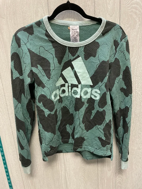 Sweatshirt Crewneck By Adidas In Camouflage Print, Size: Xs