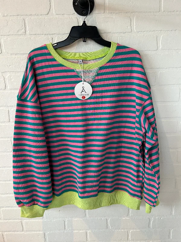 Sweatshirt Crewneck By Clothes Mentor In Blue & Pink, Size: M