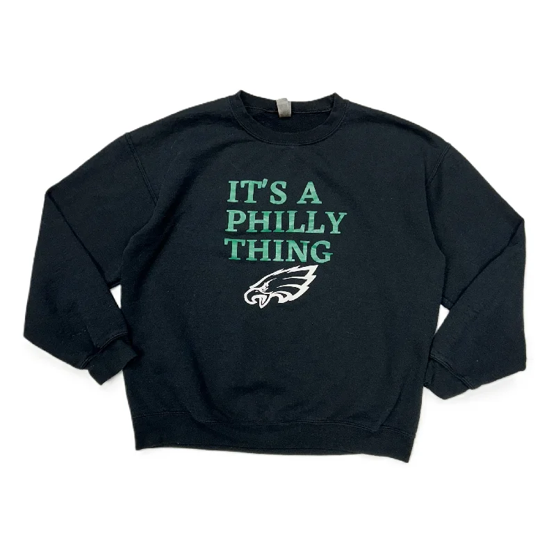 Sweatshirt Crewneck By Gildan In Black & Green, Size: L