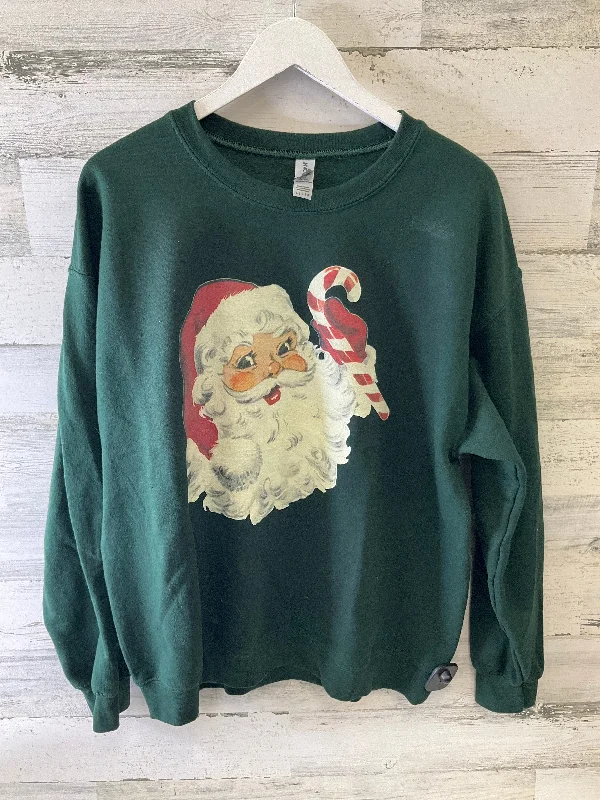 Sweatshirt Crewneck By Gildan In Green, Size: L