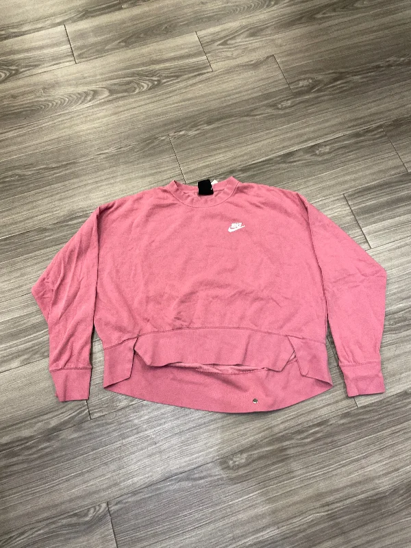 Sweatshirt Crewneck By Nike In Pink, Size: M