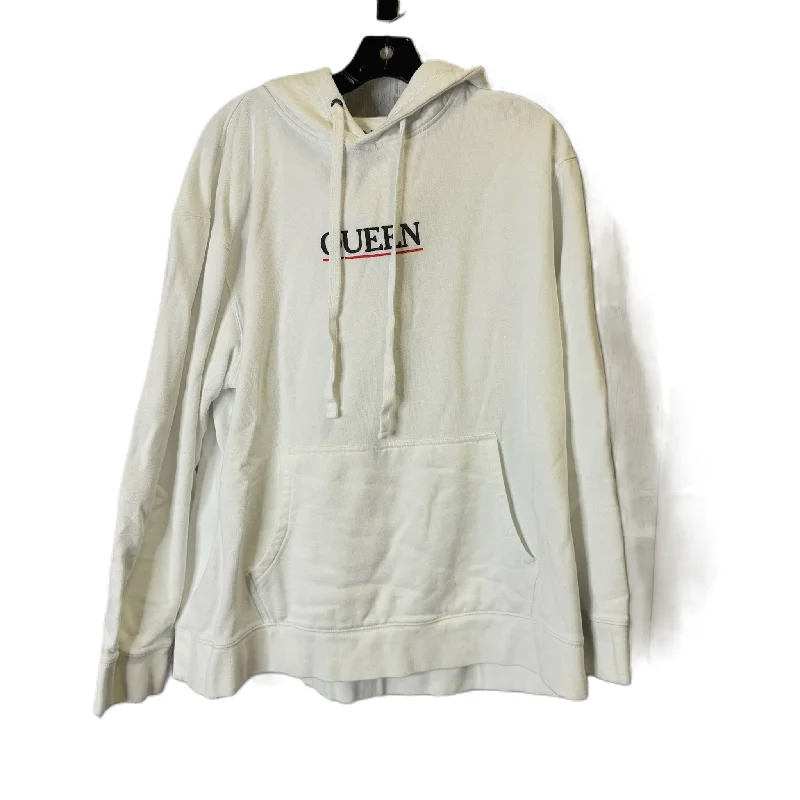 Sweatshirt Hoodie By Clothes Mentor In White, Size: Xl