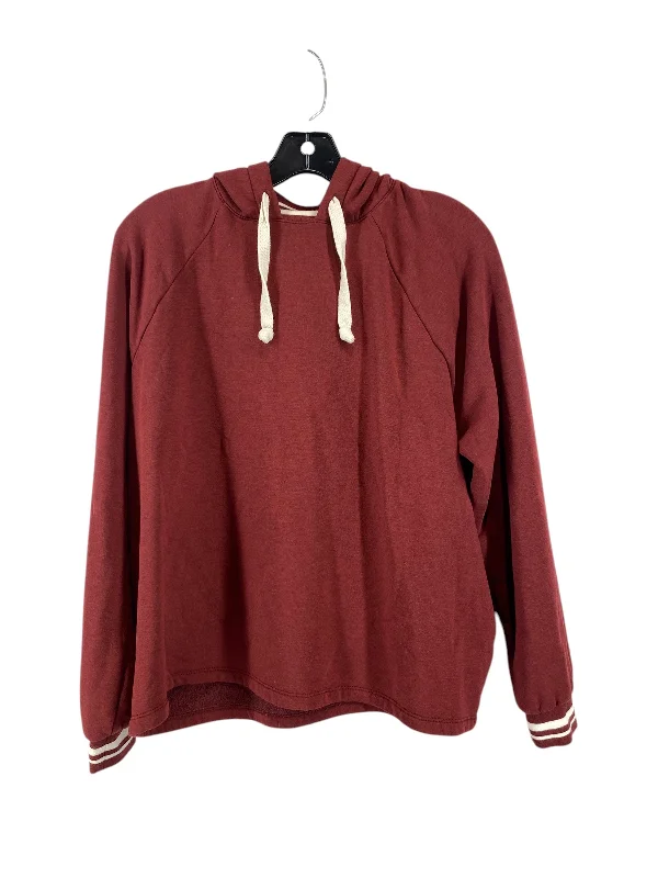 Sweatshirt Hoodie By Madewell In Maroon, Size: M