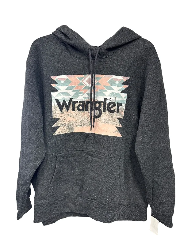 Sweatshirt Hoodie By Wrangler In Grey, Size: Xl