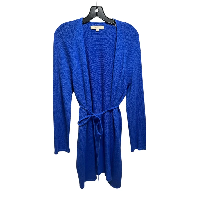 Tie Sweater Cardigan By Loft In Blue, Size: M