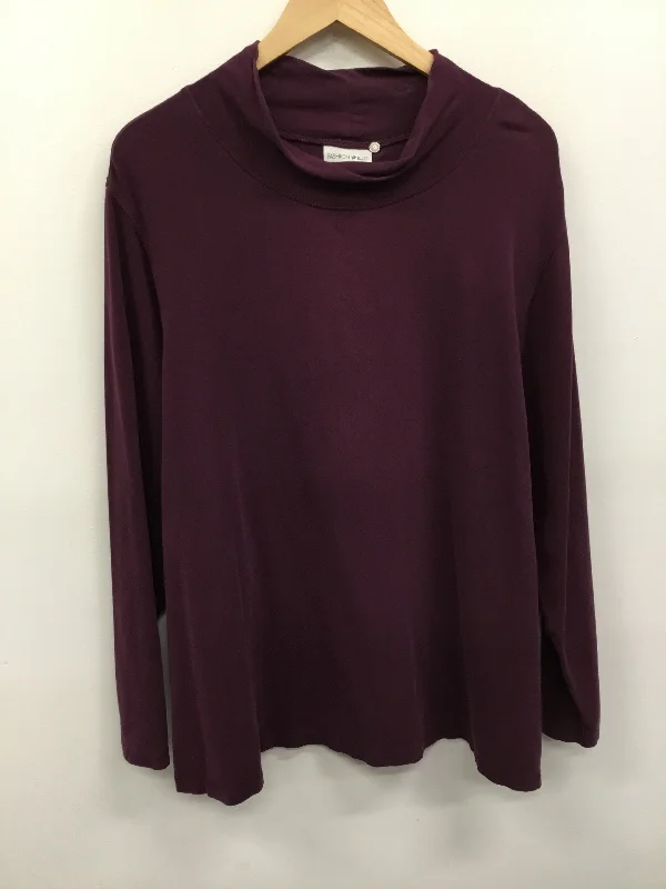 Top Long Sleeve Basic By Fashion Bug In Purple, Size: 2x