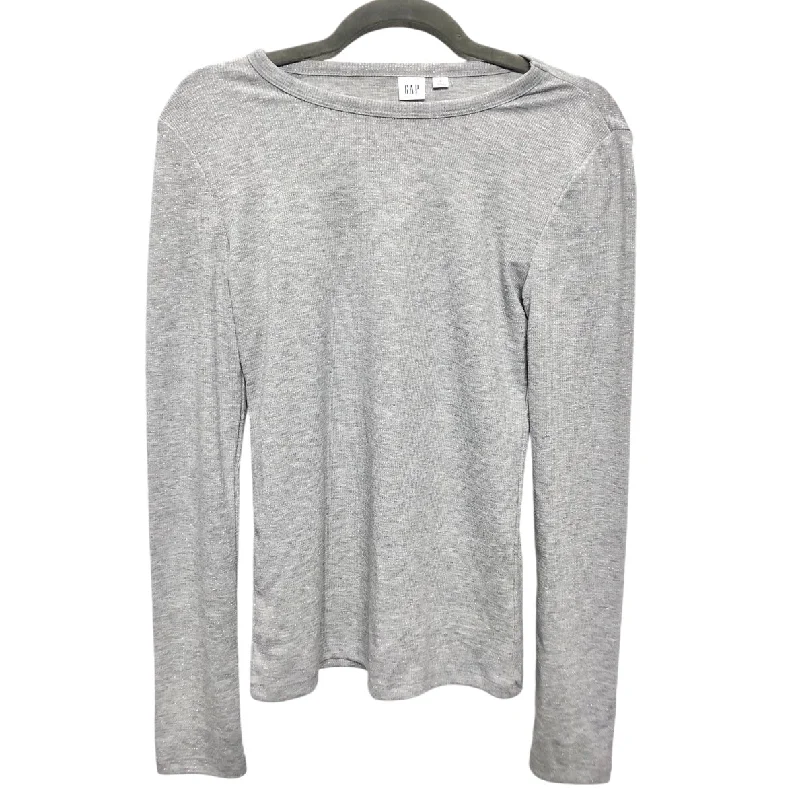 Top Long Sleeve Basic By Gap In Grey, Size: S