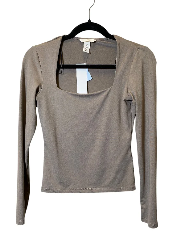 Top Long Sleeve Basic By H&m In Taupe, Size: Xs